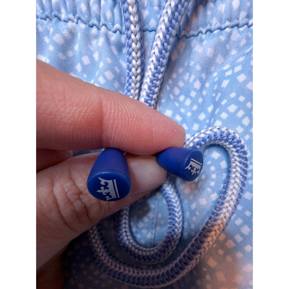 Peter Millar Mens Blue Geometric Tile Print Swim Trunks Shorts 6in Inseam Size M - Picture 7 of 8